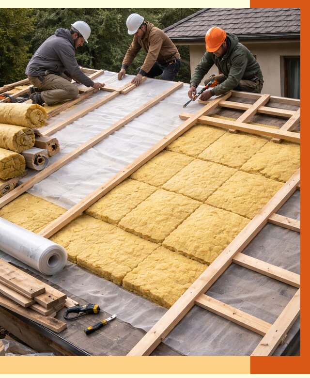 Утепление скатной крыши в Похвистнево от 1282 руб./м2 под ключ | ТепломастерПхв